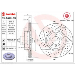 stabdžių diskas (1vnt) PRIME LINE - Composite
                                BREMBO                                       