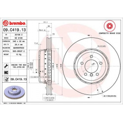 stabdžių diskas (1vnt) PRIME LINE - Composite
                                BREMBO                                       