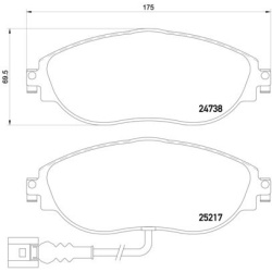 stabdžių trinkelių rinkinys, diskinis stabdys XTRA LINE
                                BREMBO                            