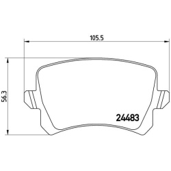 stabdžių trinkelių rinkinys, diskinis stabdys XTRA LINE
                                BREMBO                            