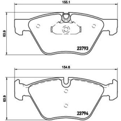 stabdžių trinkelių rinkinys, diskinis stabdys XTRA LINE
                                BREMBO                            