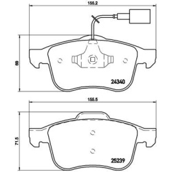 stabdžių trinkelių rinkinys, diskinis stabdys XTRA LINE
                                BREMBO                            