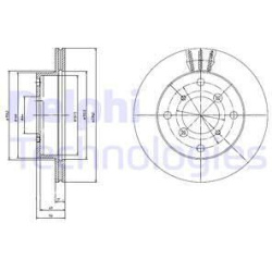 stabdžių diskas (1vnt)
                                DELPHI                                                BG2645, Nenuro