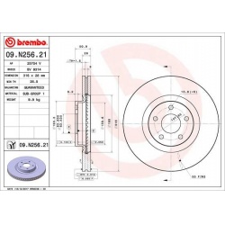 stabdžių diskas (1vnt) PRIME LINE - UV Coated
                                BREMBO                                09.N256