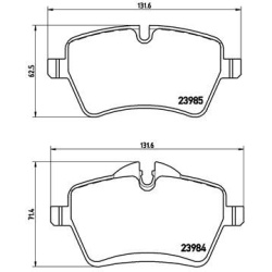 stabdžių trinkelių rinkinys, diskinis stabdys XTRA LINE
                                BREMBO                            