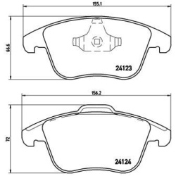 stabdžių trinkelių rinkinys, diskinis stabdys XTRA LINE
                                BREMBO                            