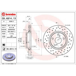 stabdžių diskas (1vnt) XTRA LINE - Xtra
                                BREMBO                                             