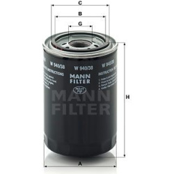 alyvos filtras
                                MANN-FILTER                                                W940/38, MANN-FILTE