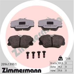 stabdžių trinkelių rinkinys, diskinis stabdys rd:z
                                ZIMMERMANN                             