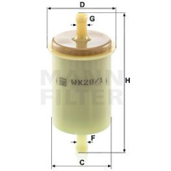 kuro filtras
                                MANN-FILTER                                                WK28/1, MANN-FILTER, 