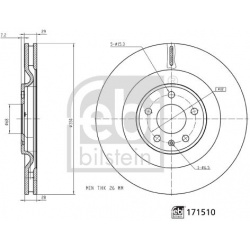stabdžių diskas (1vnt)
                                FEBI BILSTEIN                                                171510,