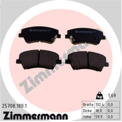 stabdžių trinkelių rinkinys, diskinis stabdys
                                ZIMMERMANN                                25