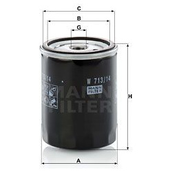 alyvos filtras
                                MANN-FILTER                                                W713/14, MANN-FILTE