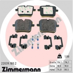 stabdžių trinkelių rinkinys, diskinis stabdys
                                ZIMMERMANN                                  