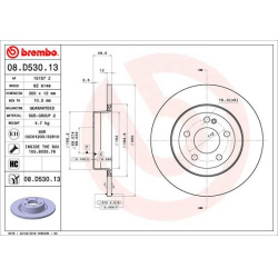 stabdžių diskas (1vnt) PRIME LINE - Co-Cast
                                BREMBO                                         