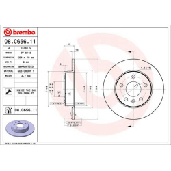 stabdžių diskas (1vnt) PRIME LINE - UV Coated
                                BREMBO                                       
