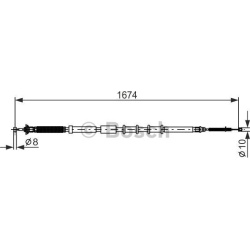 trosas, stovėjimo stabdys
                                BOSCH                                                1987477976, B