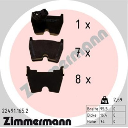 stabdžių trinkelių rinkinys, diskinis stabdys
                                ZIMMERMANN                                  