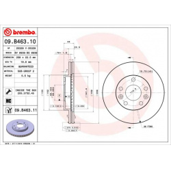 stabdžių diskas (1vnt) PRIME LINE - UV Coated
                                BREMBO                                09.B463