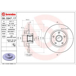 Stabdžių diskas PRIME LINE - With Bearing Kit
                                BREMBO                                       