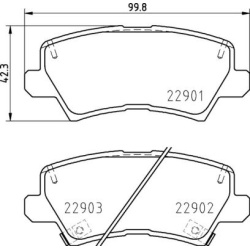 Stabdžių trinkelių rinkinys, diskinis stabdys PRIME LINE
                                BREMBO                           