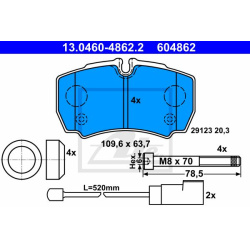 stabdžių trinkelių rinkinys, diskinis stabdys
                                ATE                                         