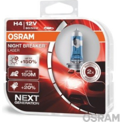 Osram lemputės H4 60/55W +150% 12V P43T
                                OSRAM                                               