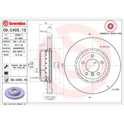 stabdžių diskas (1vnt) PRIME LINE - Composite
                                BREMBO                                       