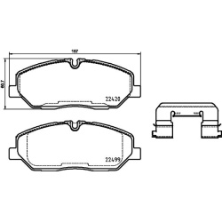 stabdžių trinkelių rinkinys, diskinis stabdys PRIME LINE
                                BREMBO                           