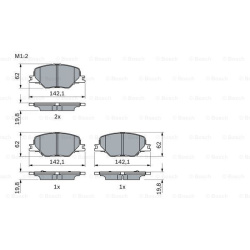 stabdžių trinkelių rinkinys, diskinis stabdys
                                BOSCH                                       