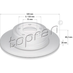 stabdžių diskas (1vnt) COATED
                                TOPRAN                                                502 874