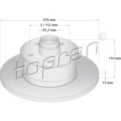 stabdžių diskas (1vnt)
                                TOPRAN                                                103 263, Nenur