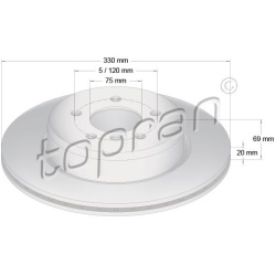 stabdžių diskas (1vnt) COATED
                                TOPRAN                                                502 006