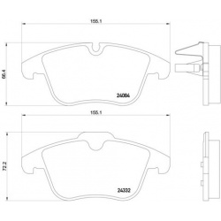 stabdžių trinkelių rinkinys, diskinis stabdys XTRA LINE
                                BREMBO                            