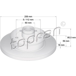 stabdžių diskas (1vnt)
                                TOPRAN                                                103 264, Nenur