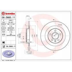 stabdžių diskas (1vnt) PRIME LINE - UV Coated
                                BREMBO                                       