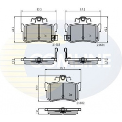 stabdžių trinkelių rinkinys, diskinis stabdys
                                COMLINE                                     