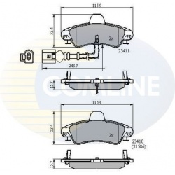 stabdžių trinkelių rinkinys, diskinis stabdys
                                COMLINE                                     