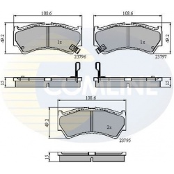 stabdžių trinkelių rinkinys, diskinis stabdys
                                COMLINE                                     