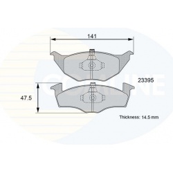 stabdžių trinkelių rinkinys, diskinis stabdys
                                COMLINE                                     