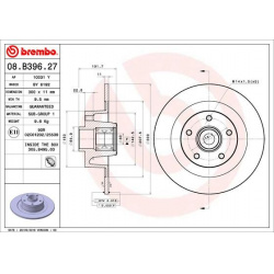 stabdžių diskas (1vnt) PRIME LINE - With Bearing Kit
                                BREMBO                                