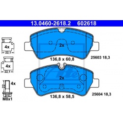 stabdžių trinkelių rinkinys, diskinis stabdys
                                ATE                                         